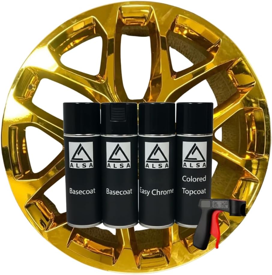 Genuine Alsa Gold Chrome Paint - Spray Can Kit (30 sq ft of chrome)