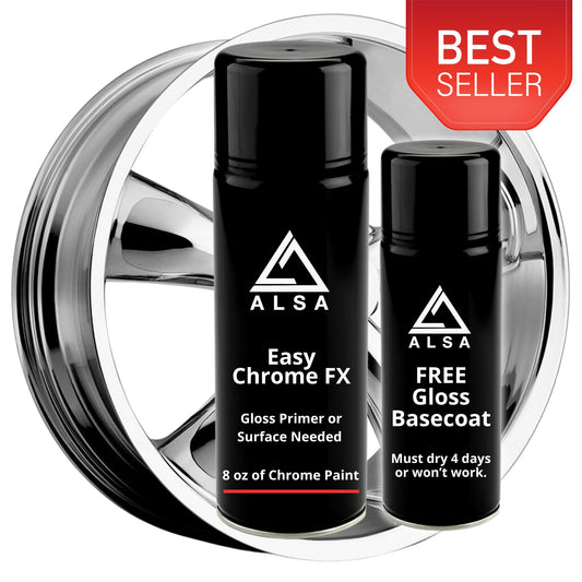 Genuine Alsa Chrome Paint - with Bonus Free Gloss Basecoat - True Mirror Finish - Scratch Resistant with No Topcoat Needed Guaranteed