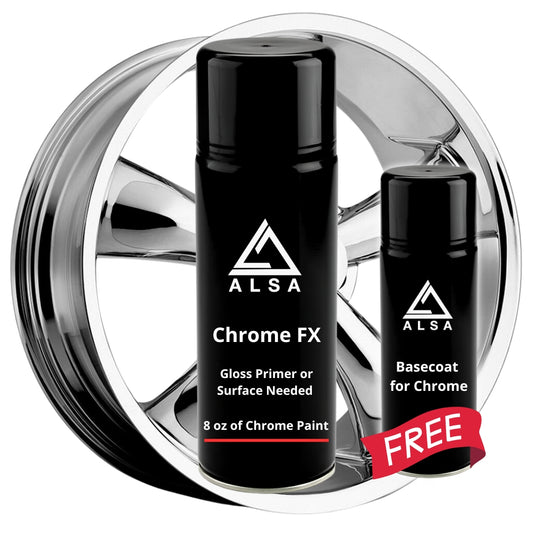 Genuine Alsa Chrome Paint - with Bonus Free Gloss Basecoat - True Mirror Finish - Scratch Resistant with No Topcoat Needed Guaranteed