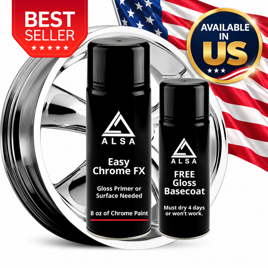 Genuine Alsa Chrome Paint - with Bonus Free Gloss Basecoat - True Mirror Finish - Scratch Resistant with No Topcoat Needed Guaranteed