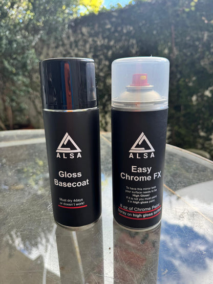Genuine Alsa Chrome Paint - with Bonus Free Gloss Basecoat - True Mirror Finish - Scratch Resistant with No Topcoat Needed Guaranteed