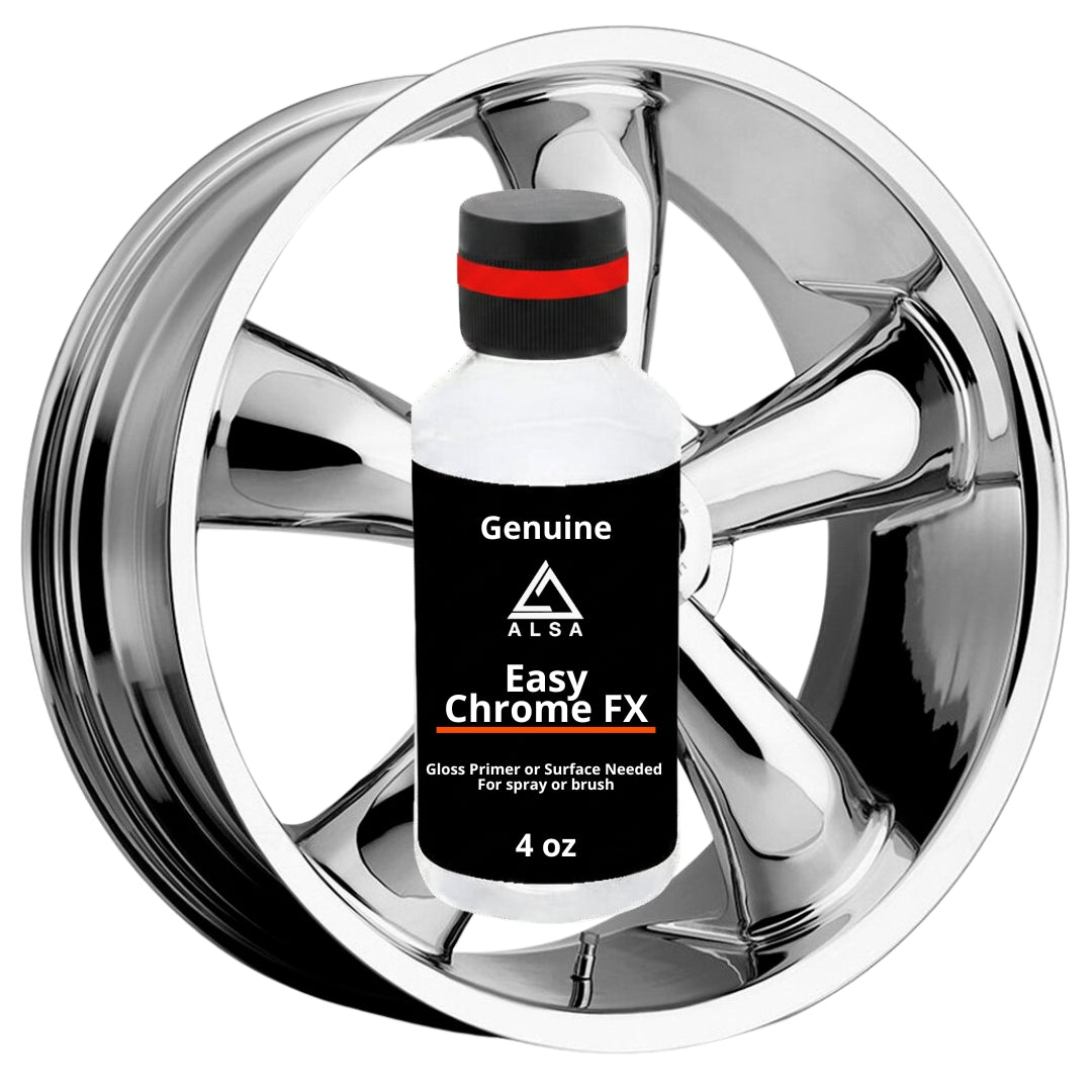 Genuine Alsa Chrome Paint 4 oz - True Mirror Finish - Scratch Resistant with No Topcoat Needed Guaranteed