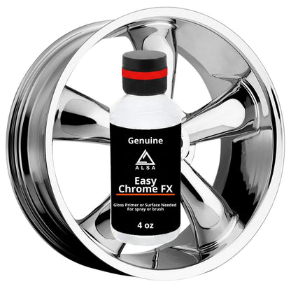 Genuine Alsa Chrome Paint 4 oz - True Mirror Finish - Scratch Resistant with No Topcoat Needed Guaranteed
