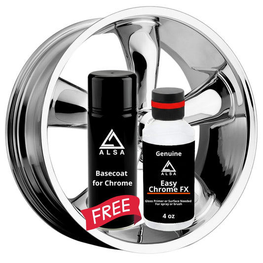 Genuine Alsa Chrome Paint 4 oz with FREE 8 oz Basecoat - True Mirror Finish - Scratch Resistant with No Topcoat Needed Guaranteed