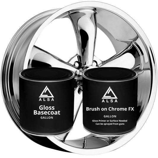 Genuine Alsa Chrome Paint Gallon Kit 2000 sq ft - True Mirror Finish - Scratch Resistant with No Topcoat Needed Guaranteed